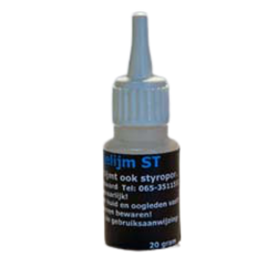 Industrielijm ST 20 gram, een geurloze lijm~Blijft altijd helder bij kunststoffen en glas, zeer geschikt voor modelbouw.