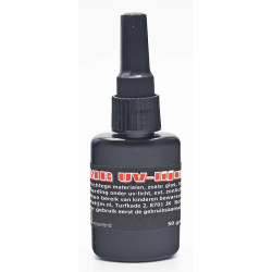Plexiglaslijm, uv-lijm 50 gram, snel, sterk en onzichtbaar plexiglas, pmma, lexaan en andere heldere kunststoffen lijmen.
